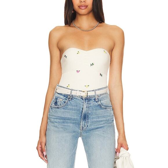 Favorite Daughter 'The Athena' Beige Viscose Bustier Top Size XS